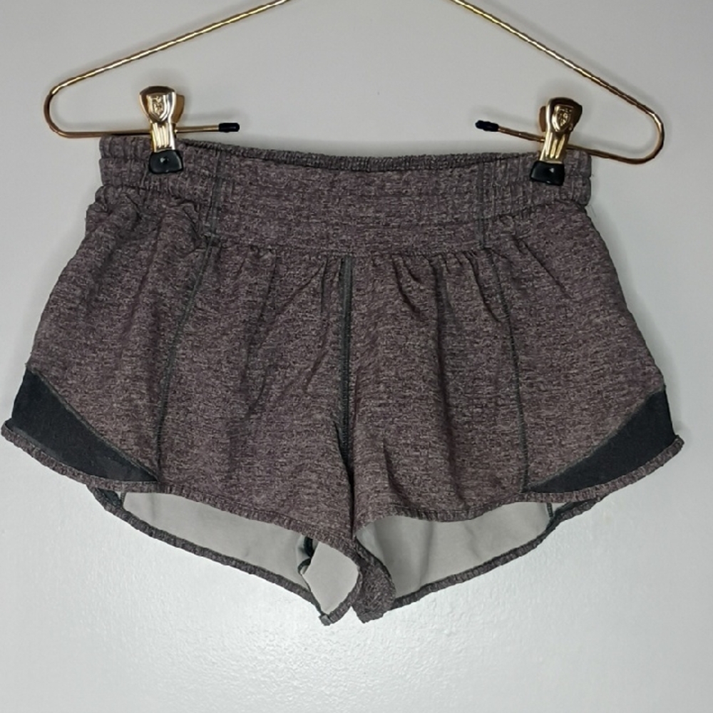 Lululemon Hotty Hot Shorts Women's heathered Charcoal gray Athletic Short size 6